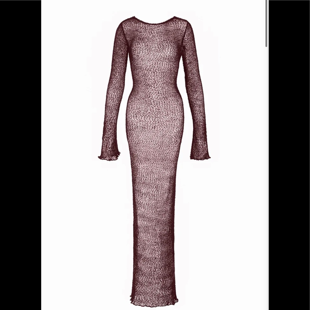 Sylk Swim DELILAH BACKLESS MAXI DRESS in Umber